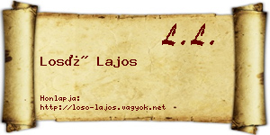 Losó Lajos névjegykártya