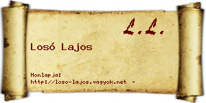 Losó Lajos névjegykártya